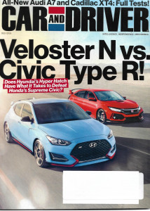 CAR & DRIVER 2018 DEC - VELOSTER N vs CIVIC TYPE R, DODGE SRT HELLCAT REDEYE